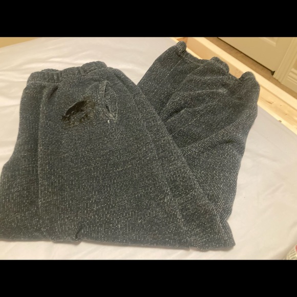 🦫 ROOTS SWEATPANTS SALT PEPPER MENS WOMENS USED IMPERFECT - Picture 1 of 15